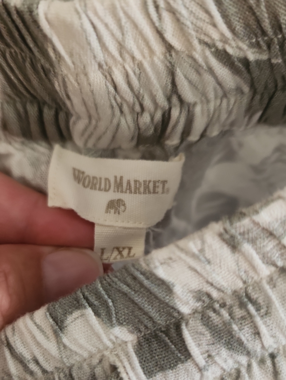 World Market Mila Floral Drawstring Wide Leg Pants in Sage and Ivory Boho L/XL - Picture 4 of 5